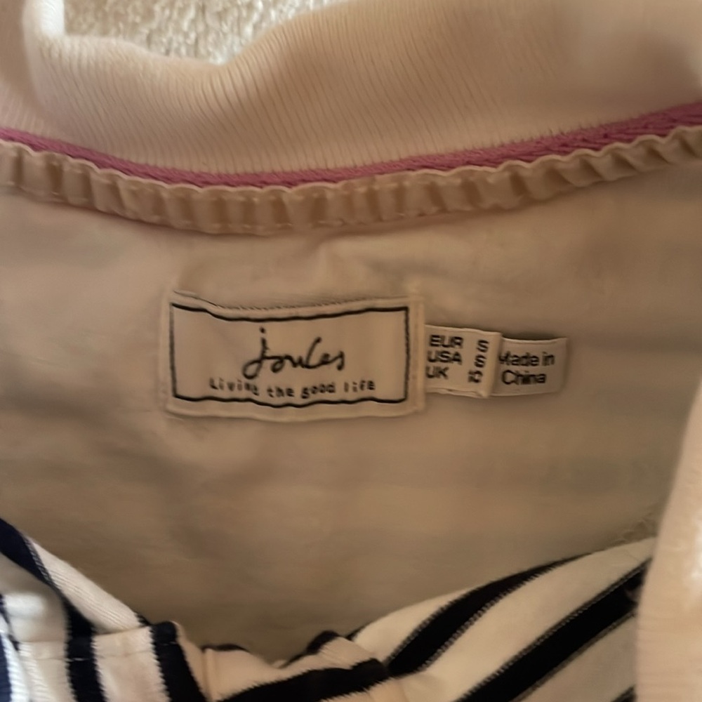 Joules Pink and Striped Polo - Picture 2 of 5